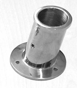 Flag pole socket with 10 degree angle 316 stainless steel