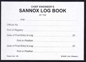 Chief Engineers Log Book Sannox No. 120 - Six Months Numbered Pages