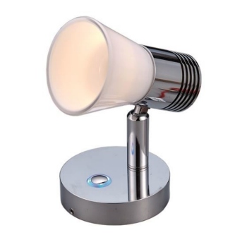 Chrome Plated LED Reading Light with Glass Shade