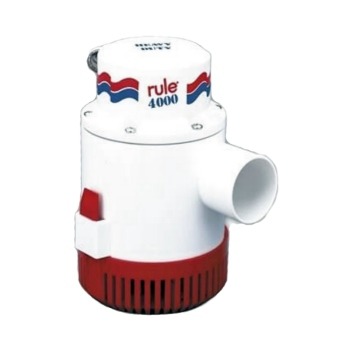 White/Red Non-Automatic 12 Volt Rule 14A 3700 GPH Heavy Duty Bilge Pump 