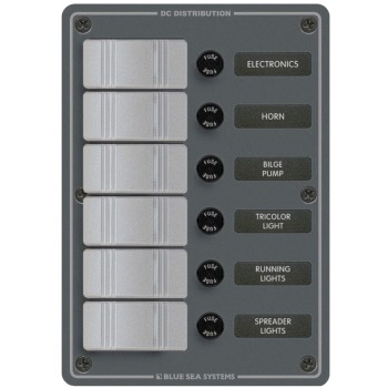 Blue Sea 8053 Contura 6 Position DC Electrical Distribution Panel
