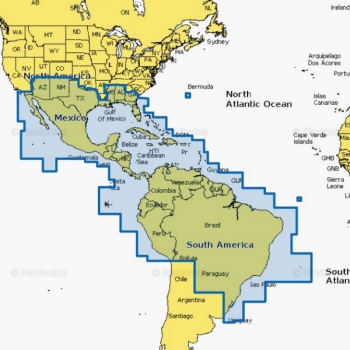 Navionics+ 4XG Mexico, Caribbean to Brazil - SD/MicroSD