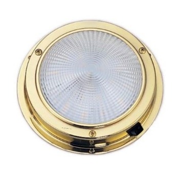 Lacquered Brass Dome Light - White Light