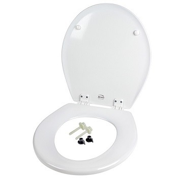 Jabsco 58104-1000 Toilet Seat & Cover for Household Size Toilet with Hinge