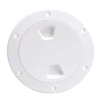 Beckson DP40-W Screw-out Deck Plate 4" Smooth White