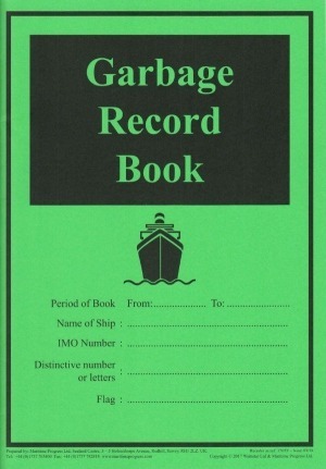 Maritime Progress Garbage Record Book - Issue 03/18