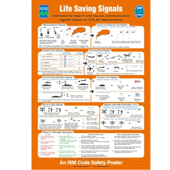 Maritime Progress Table of Life Saving Signals ISM Poster 480 x 330 mm