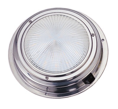 Ceiling LED 5" Dome Light Red/White Stainless