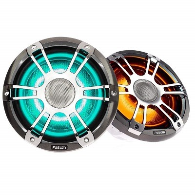 Fusion SG-FL772SPC 7.7" 280W Coaxial Sports Marine Speakers Chrome with CRGBW LEDs