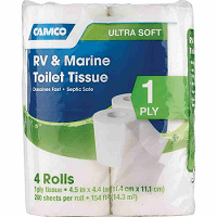 Camco RV and Marine Toilet Tissue 1-Ply 4 Rolls
