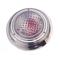 Victory Dome Light Stainless - Red/White 5 in.